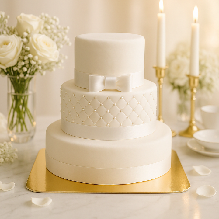 Weiße Hochzeitstorte "White Wedding"