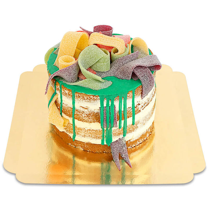 Torte mit sauren Haribo Pasta Basta® Fruchtgummi-Streifen