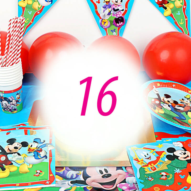 Micky Maus® Partyset für 16 Personen - ohne Torte
