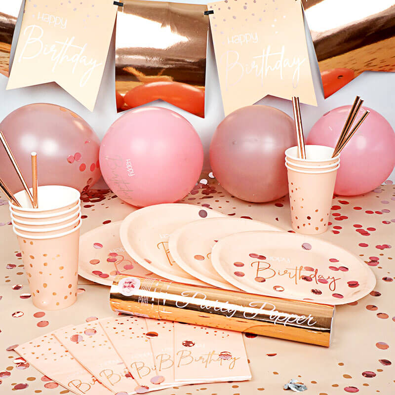 Deko - Set "Roségoldener Geburtstag"