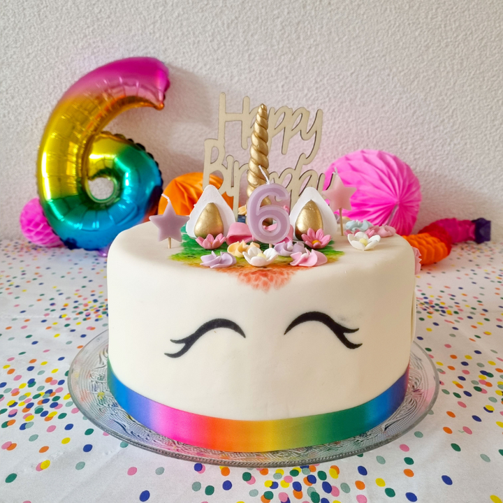 Regenbogen Einhorn-Deluxe-Torte - doppelte Höhe