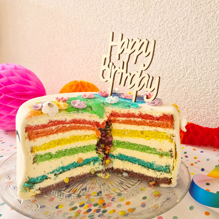 Regenbogen Einhorn-Deluxe-Torte - doppelte Höhe