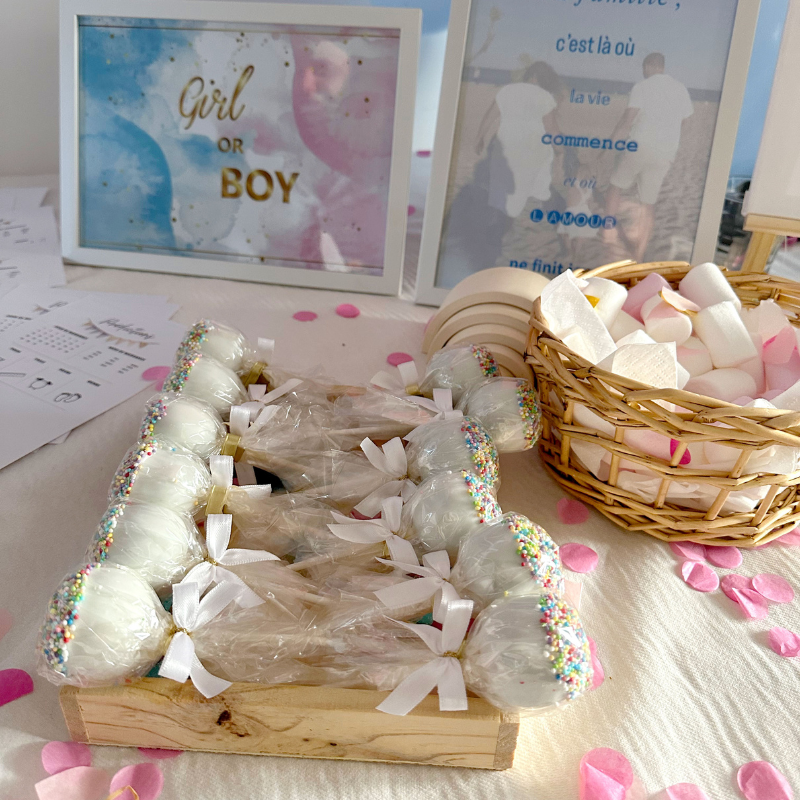 Blaue Gender Reveal Cake-Pops "It´s a Boy" (12 Stück)