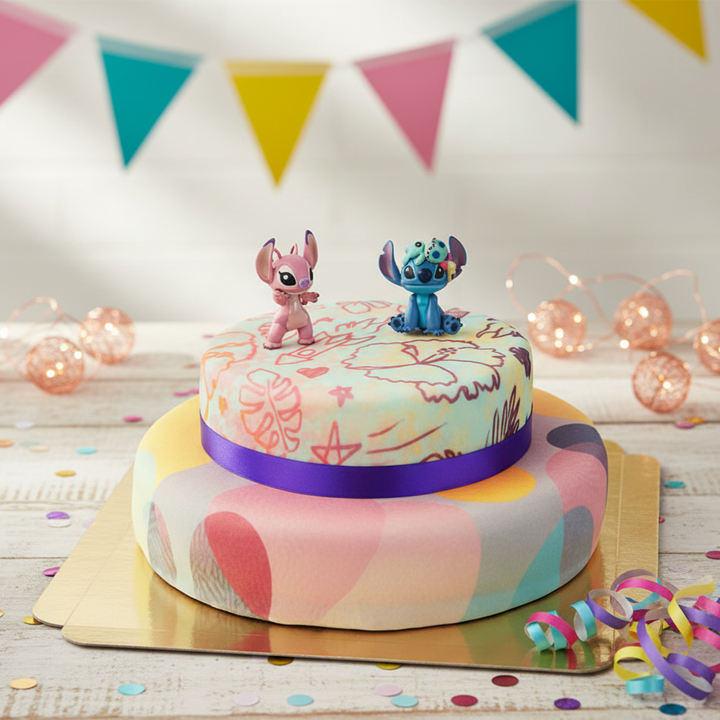 Angel & Stitch® auf 2-stöckiger Torte