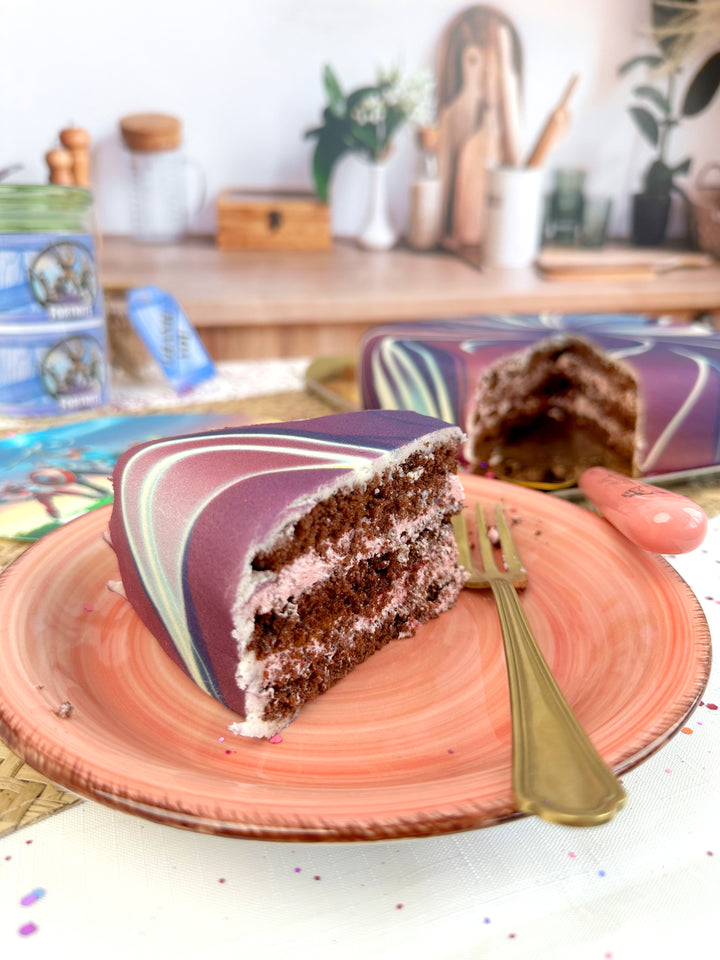 Fortnite®-Tortenaufleger auf Galaxie-Torte