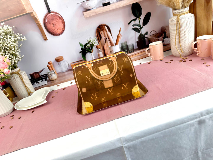 Handtaschen-Torte VG, braun mit beigen Details