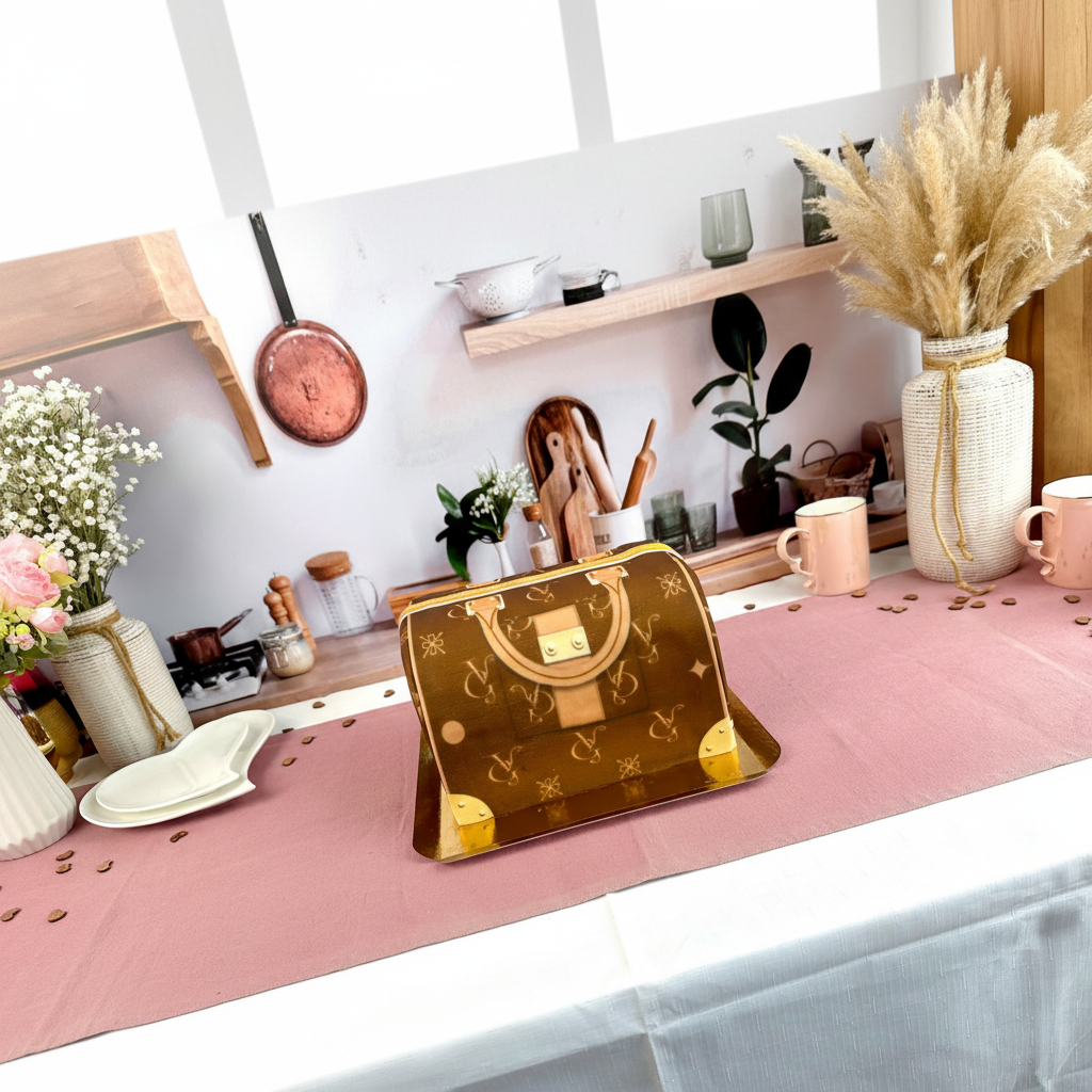 Handtaschen-Torte VG, braun mit beigen Details