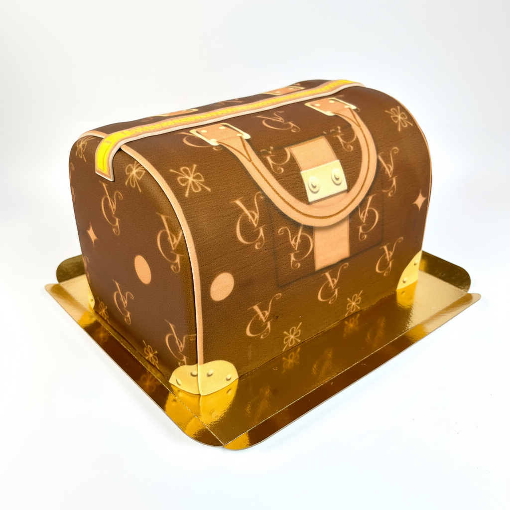 Handtaschen-Torte VG, braun mit beigen Details