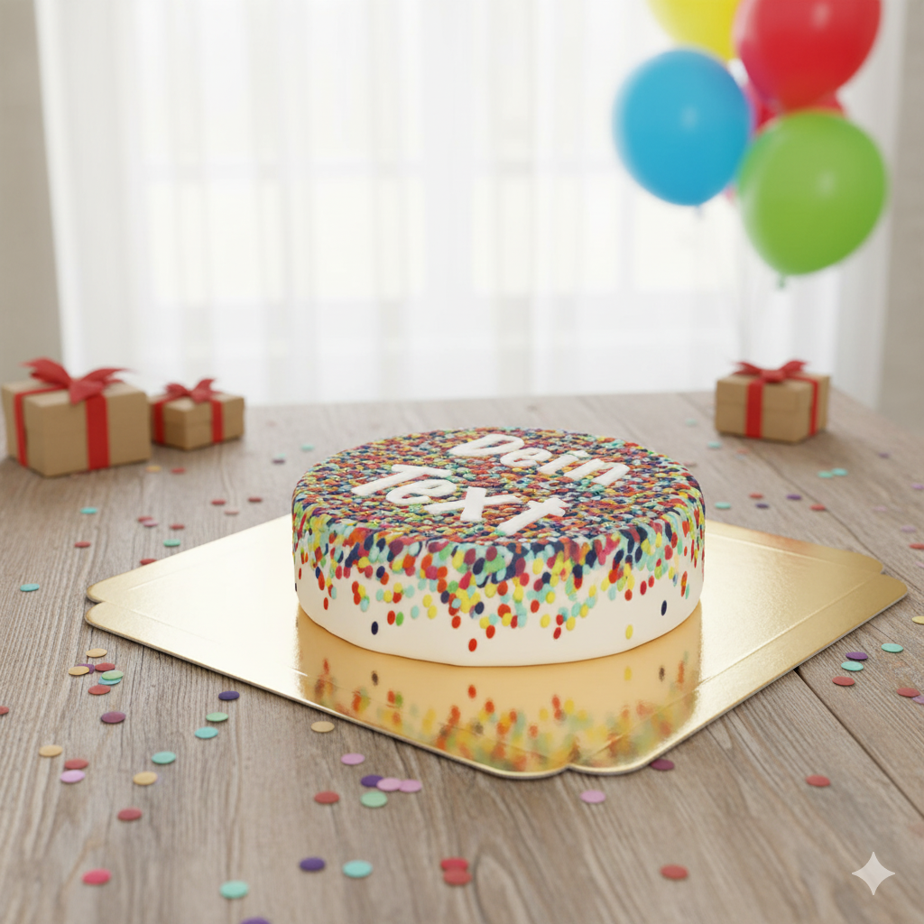 Konfetti-Torte + individuelle Beschriftung