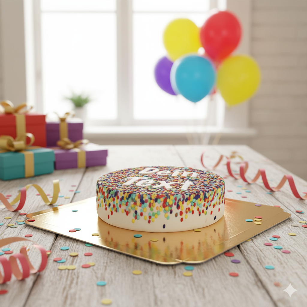 Konfetti-Torte + individuelle Beschriftung