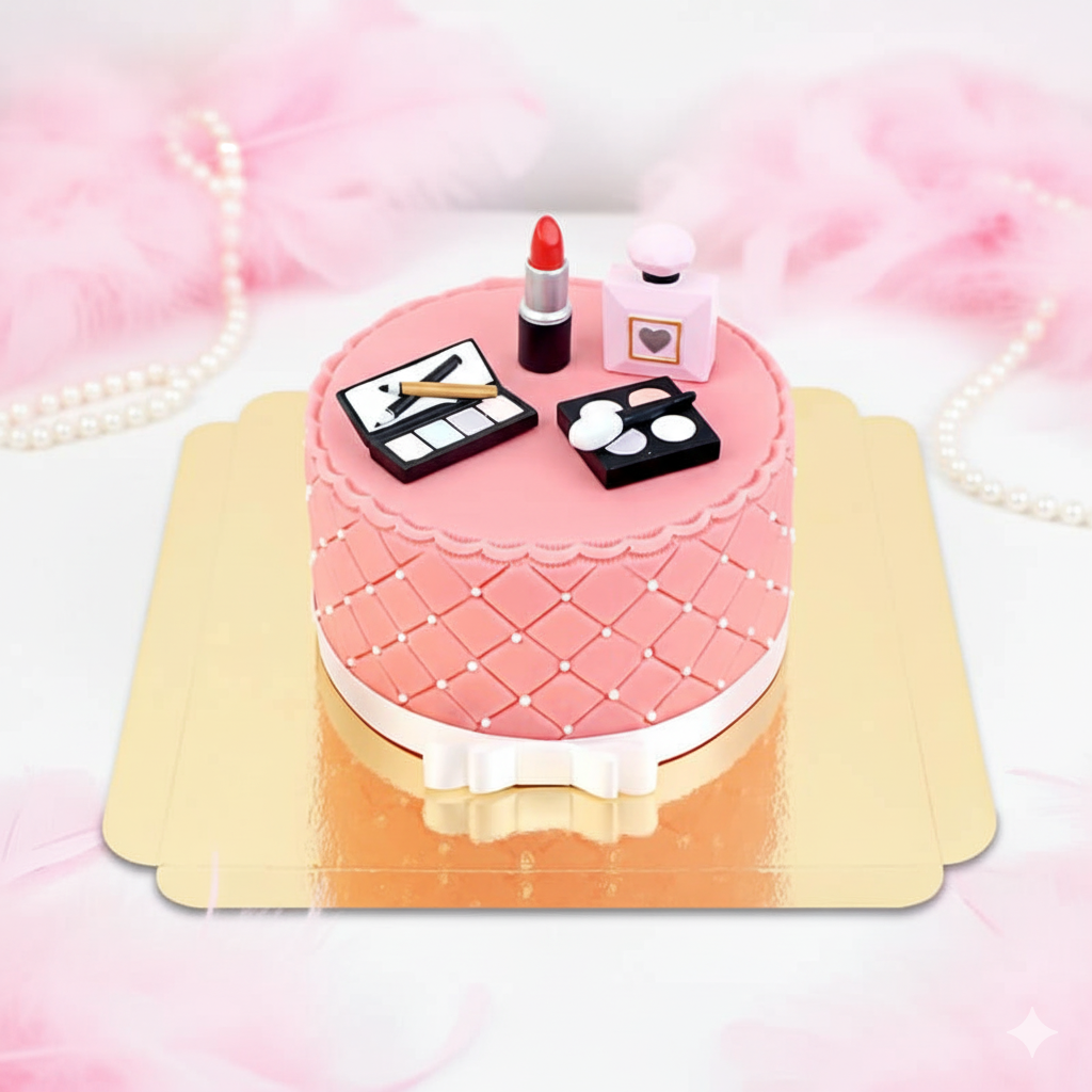 Deluxe Make-Up Torte mit weißem Band