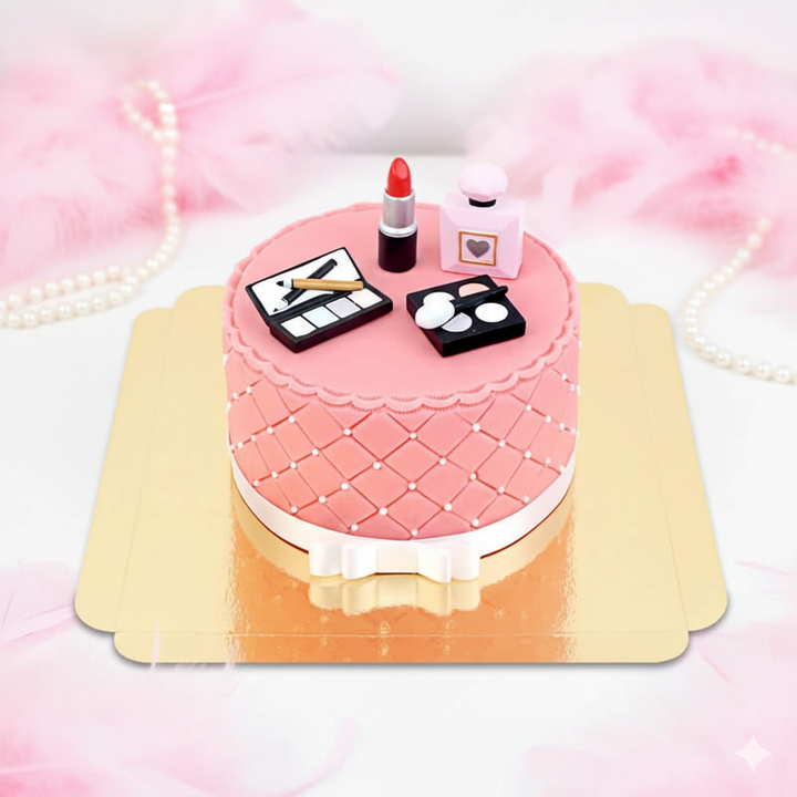 Deluxe Make-Up Torte mit weißem Band