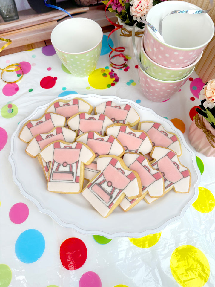 Pinke Schulranzen-Kekse (12 Stück)