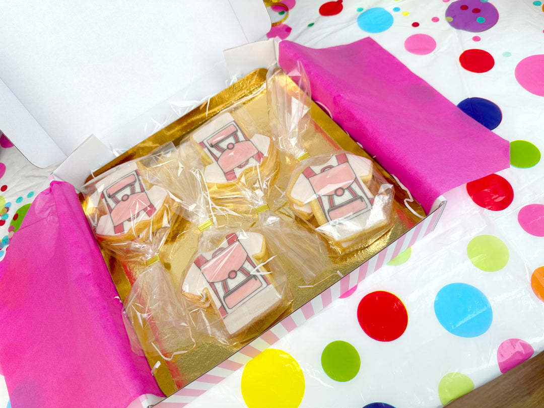 Pinke Schulranzen-Kekse (12 Stück)