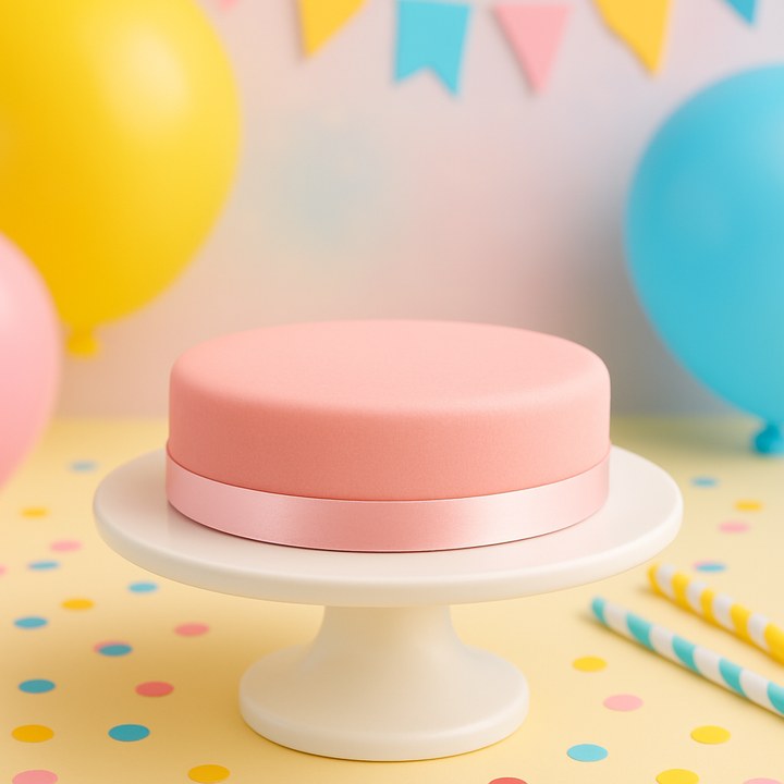 Pinke Torte mit Tortenband