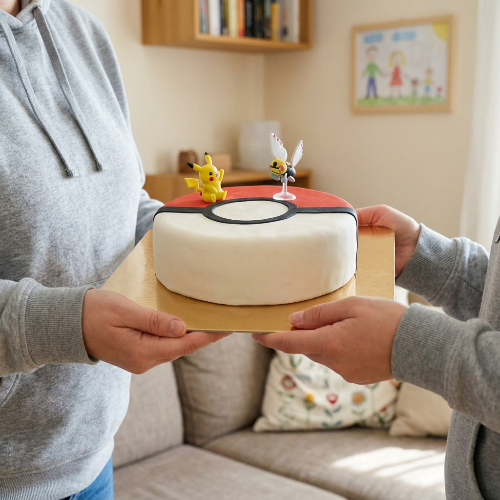 Pokémon®-Figur auf Spielball-Torte