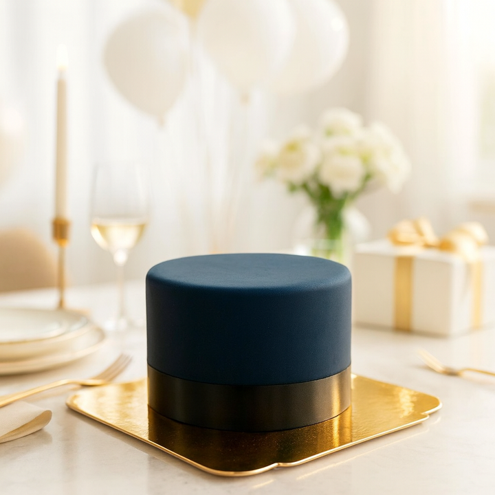 Schwarze Deluxe Torte mit Tortenband