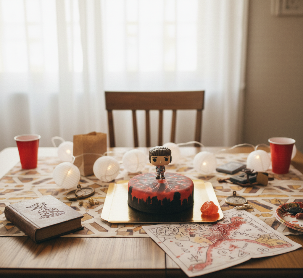 Stranger Things®-Figur auf Phänomen-Torte