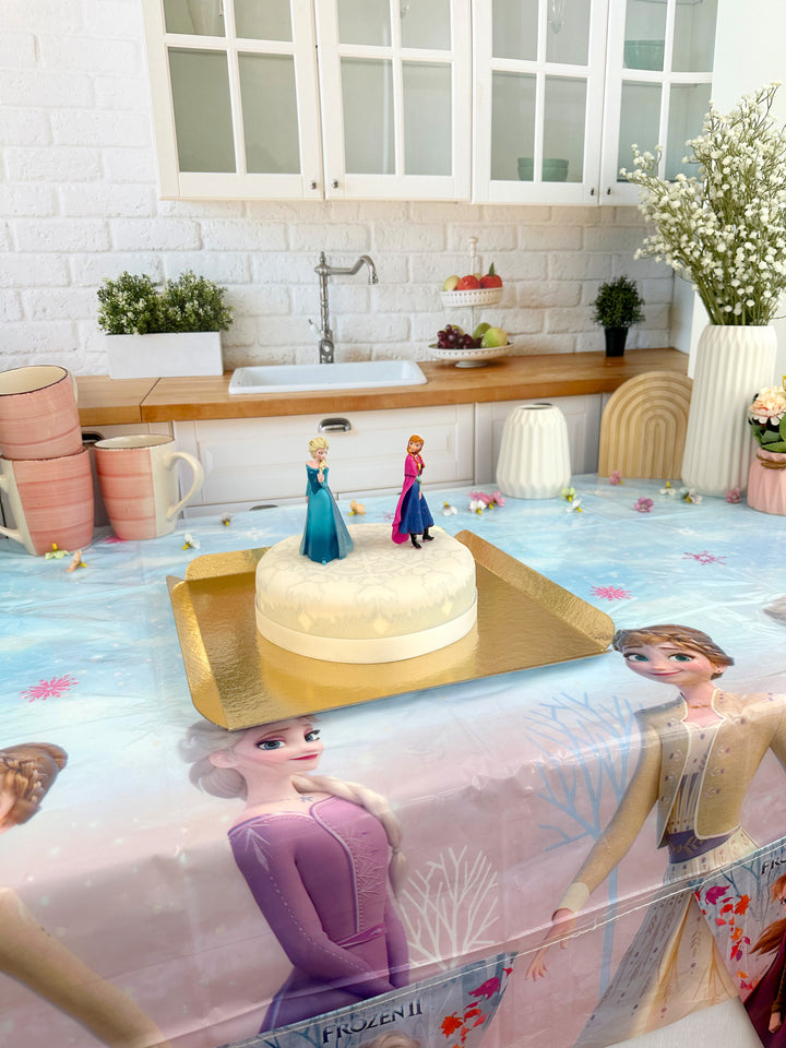 Anna und Elsa von die Eiskönigin® auf Schneeflocken-Torte