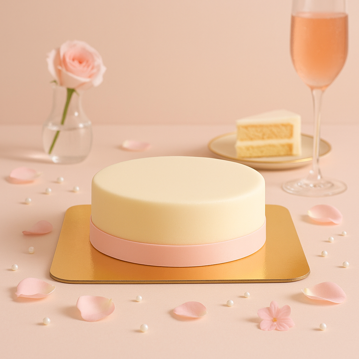 Weiße Torte mit Tortenband