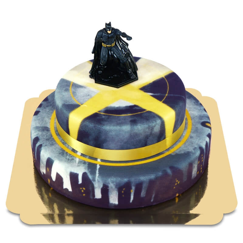 Batman® auf zweistöckiger Großstadt-Torte