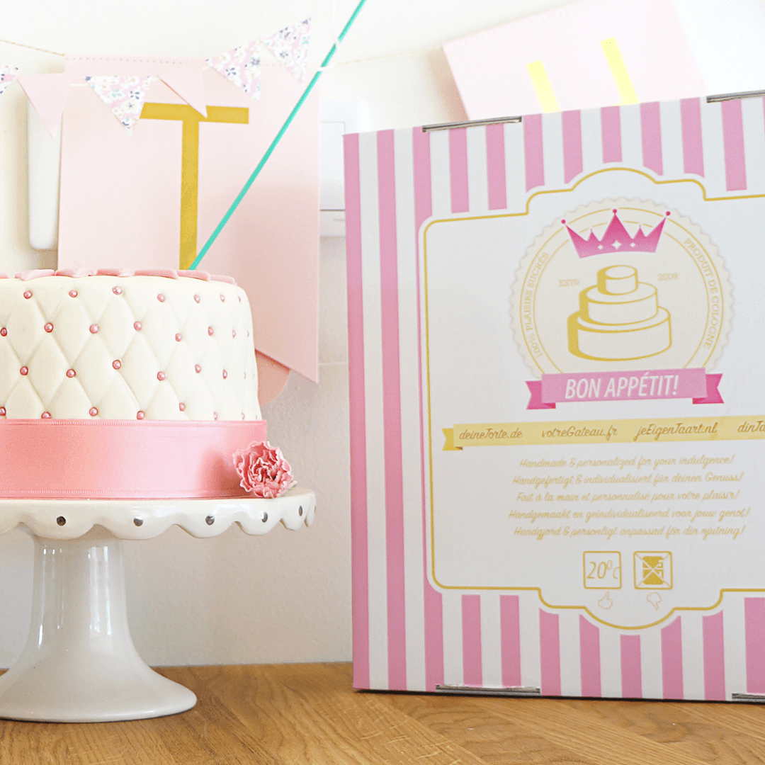 Happy Birthday Deluxe Torte - PINK - Doppelte Höhe