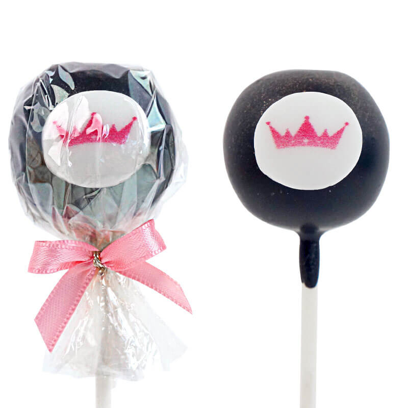 Einfarbige bunte Cake-Pops mit Logo (12 Stück)