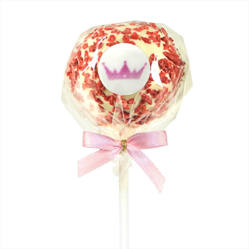 12 Cake-Pops mit Logo, Orange- & Erdbeer-Crisp