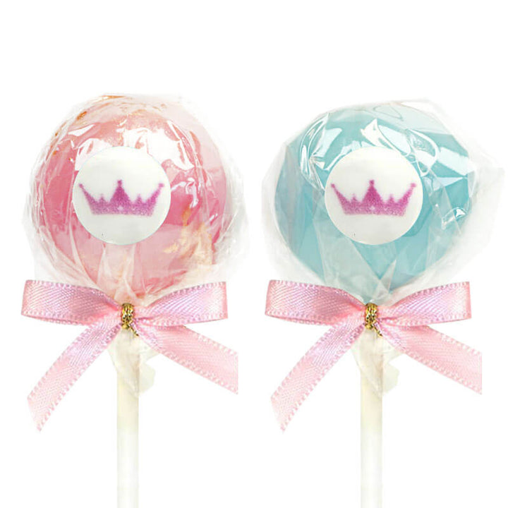 Cake-Pops mit bunter Glasur und Logo (12 Stück)