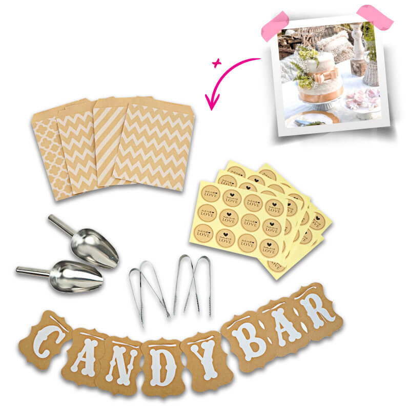 Candy Bar Set "Hochzeit" inkl. Hochzeitstorte