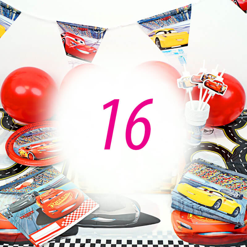 Cars® Partyset für 16 Personen - ohne Torte