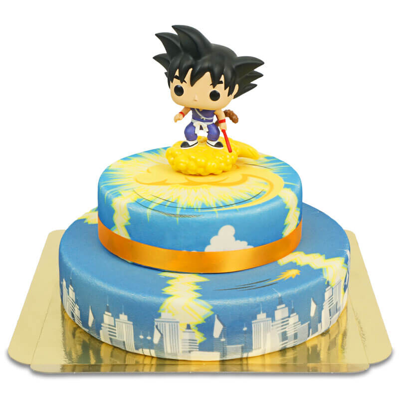 Kid Son Goku® auf 2-stöckiger Jindujun über Stadt-Torte