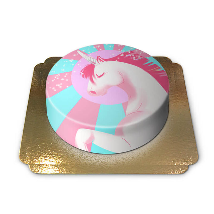 Einhorn-Torte Pink-Blau