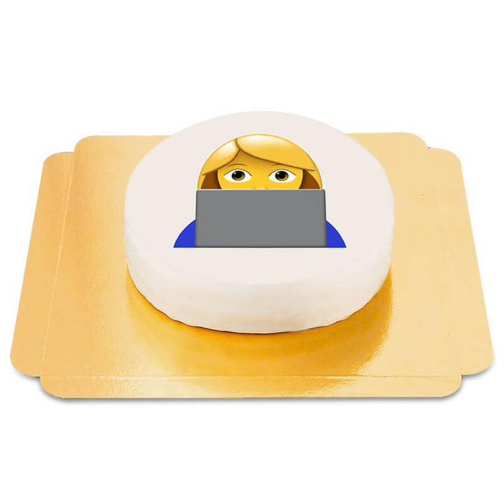 Mädchen am PC Emoji-Torte