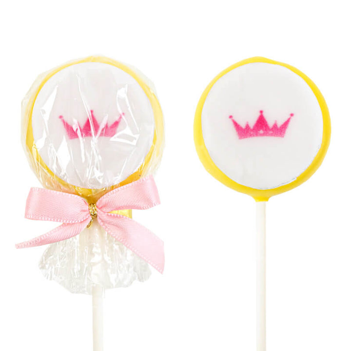 Einfarbige bunte Flatpops mit Logo (12 Stück)