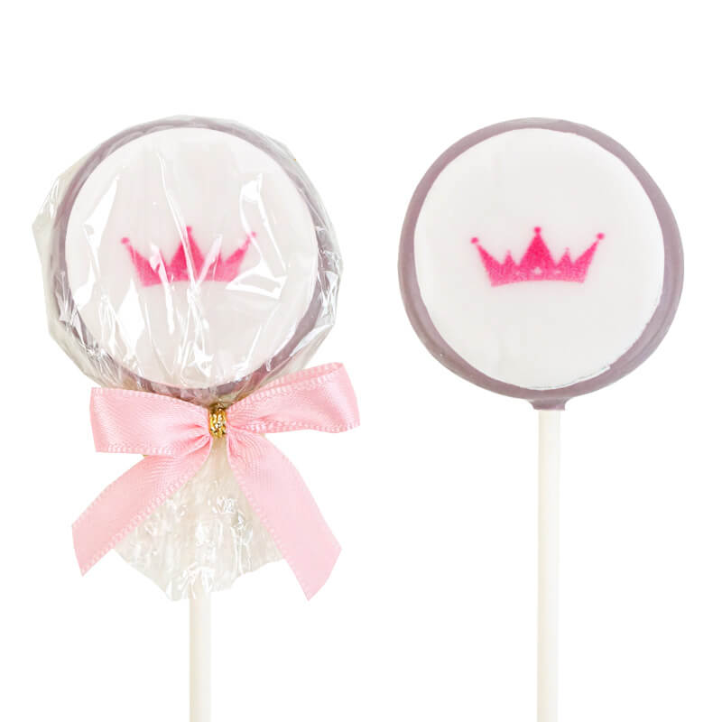 Einfarbige bunte Flatpops mit Logo (12 Stück)