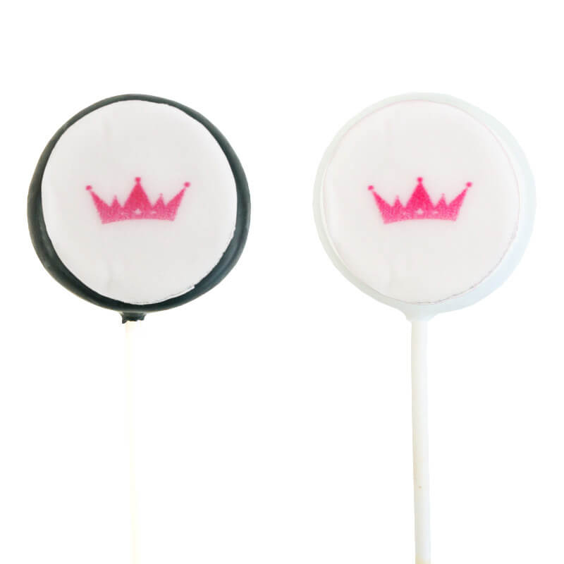 Bunte Flatpops mit Logo in 2 Farben (2x6 Stück)