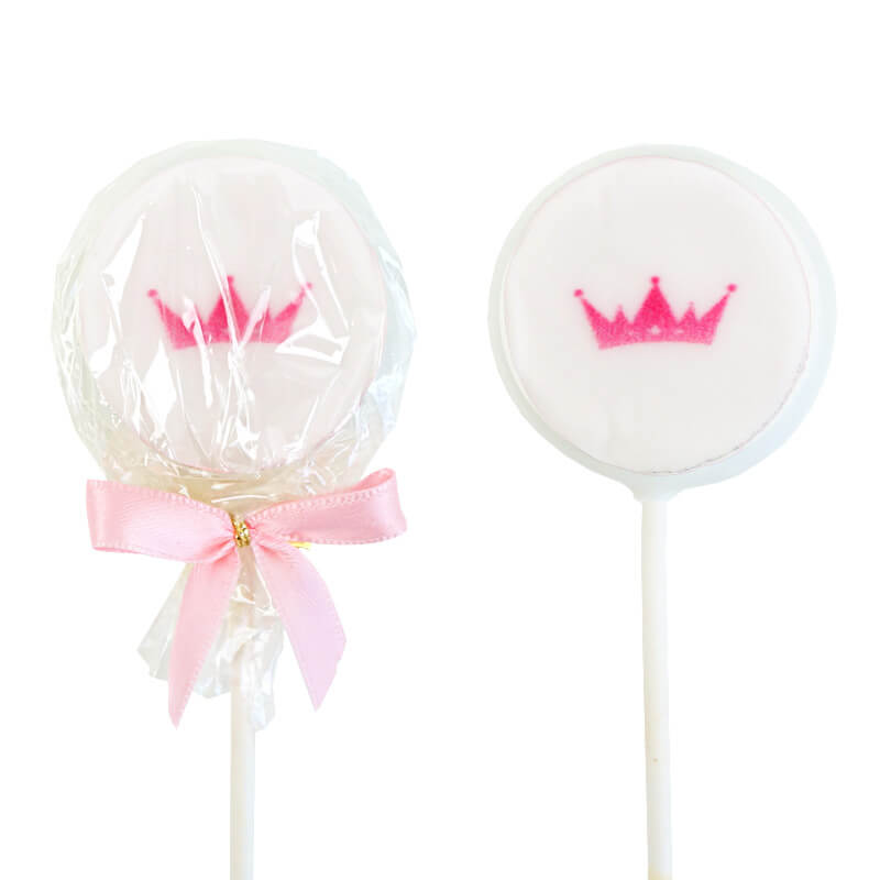 Einfarbige bunte Flatpops mit Logo (12 Stück)