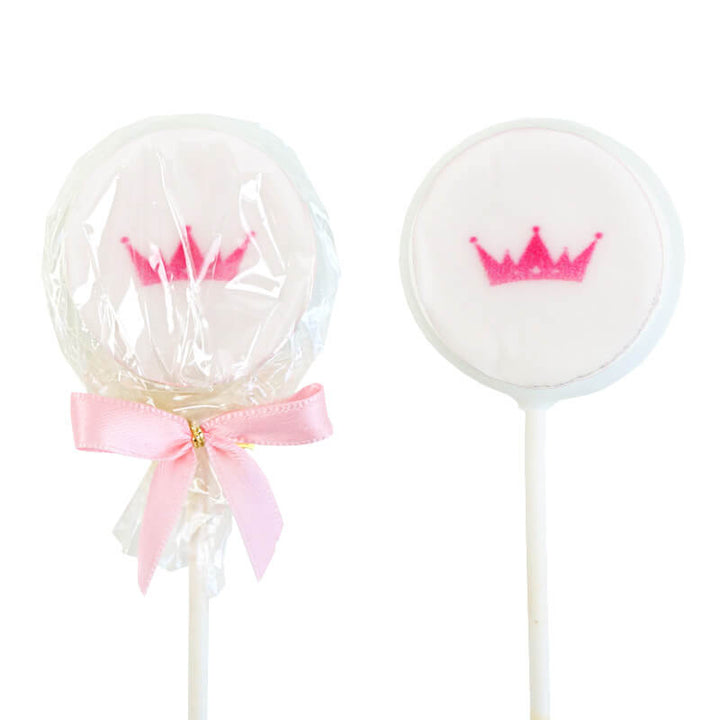 Einfarbige bunte Flatpops mit Logo (12 Stück)