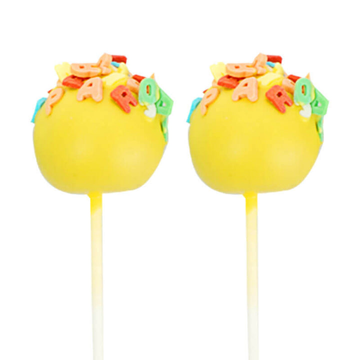 Gelbe Buchstaben Cake-Pops (12 Stück)