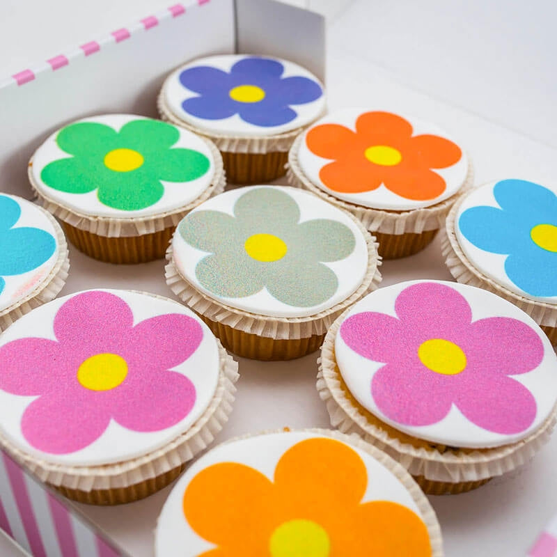 Flower Power Cupcakes, 9 Stück