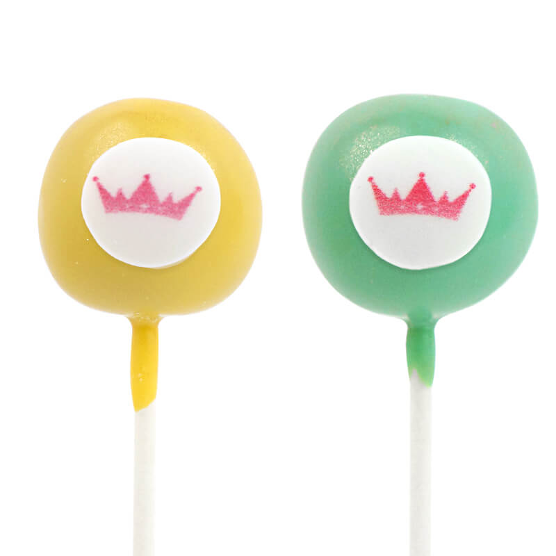 Bunte Cake-Pops mit Logo in 2 Farben (2x6 Stück)