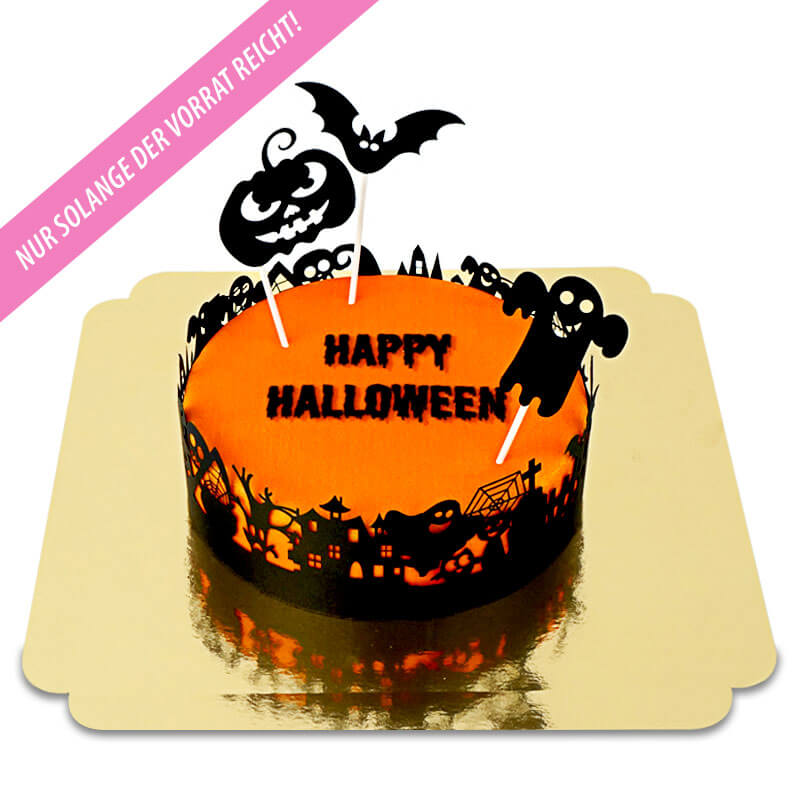 Happy Halloween Torte mit Cake-Topper & Banderole