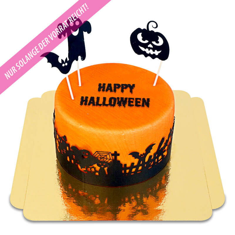 Deluxe Happy Halloween Torte mit Cake-Toppern & Banderole