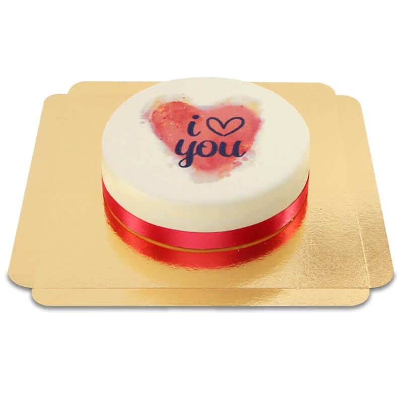 I love you Aquarellherz-Torte