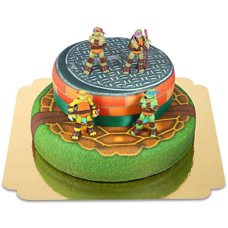 Ninja Turtles® auf zweistöckiger Torte