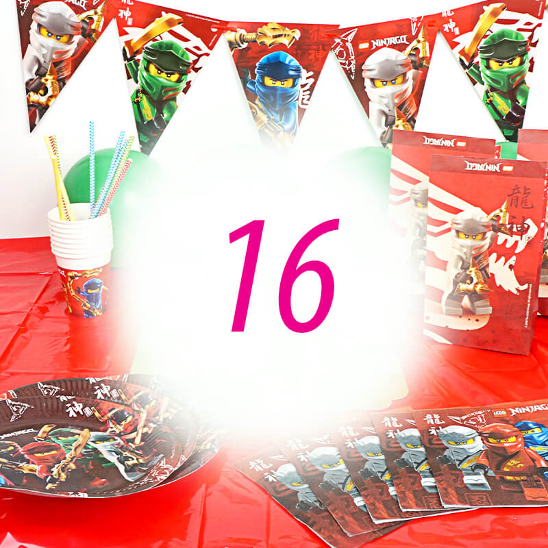 Lego® Ninjago® Partyset für 16 Personen - ohne Torte