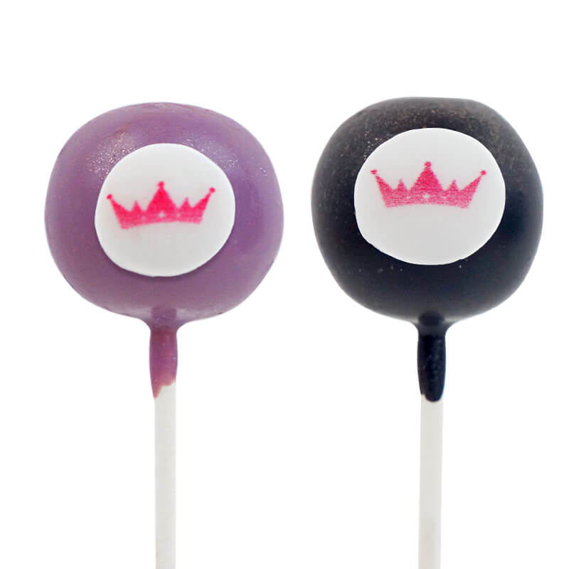 Bunte Cake-Pops mit Logo in 2 Farben (2x6 Stück)