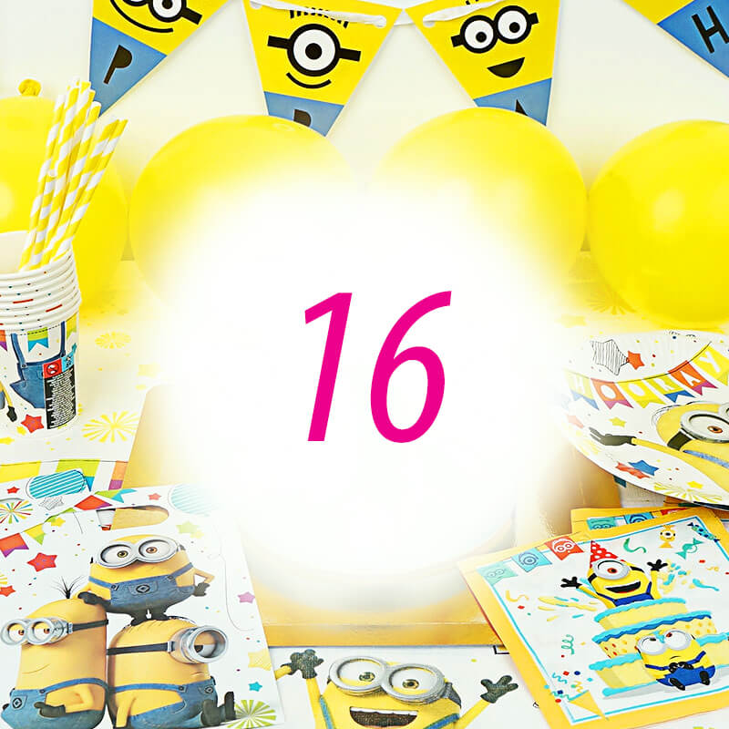 Partyset Minions® für 16 Kinder - nur Deko, ohne Torte