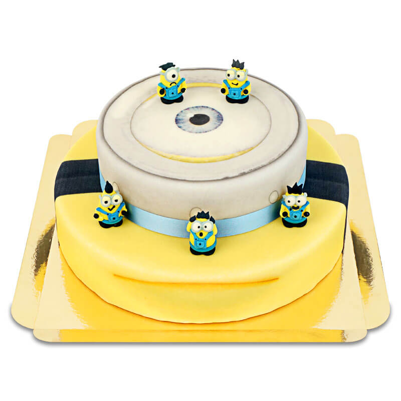 Minions® auf zweistöckiger Torte